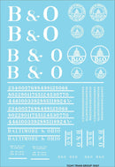 Tichy Train Group N 10421N Railroad Decal Set, Baltimore & Ohio Roadname Set (White)