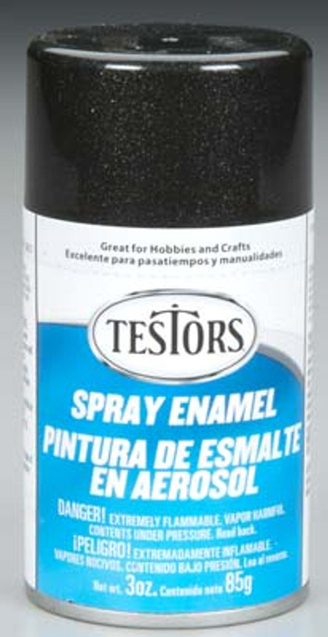 Rust-oleum 1254T Testors Enamel Spray, Black Metallic (3oz)