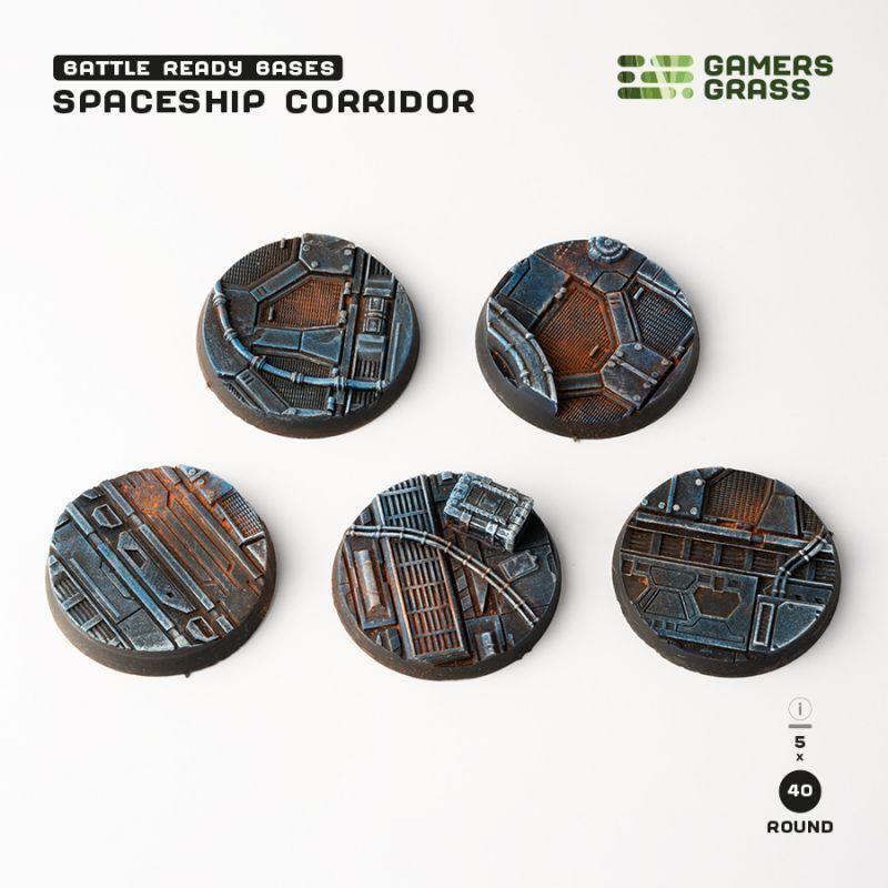 Gamers Grass Battle Ready Bases - Spaceship Corridor - Round 40mm (x5)