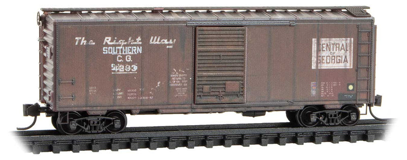 Micro Trains Line #020 44 377 40' Single-Door Boxcar - Ready to Run -- Southern #992376 (Ex-Central of Georgia, Boxcar Red, white, NS Family #8), N Scale