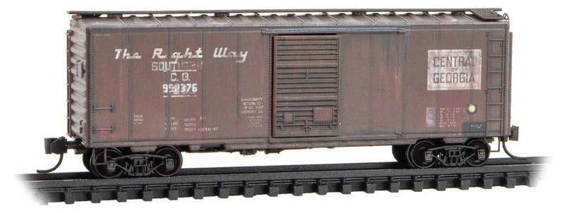 Micro Trains Line #020 44 377 40' Single-Door Boxcar - Ready to Run -- Southern #992376 (Ex-Central of Georgia, Boxcar Red, white, NS Family #8), N Scale