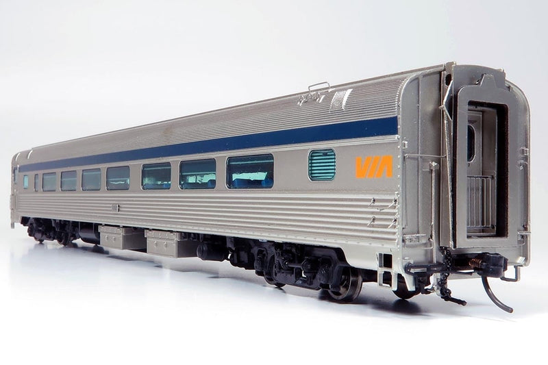 PREORDER Rapido 115098 HO VIA HEP2 Coach: Painted, Unlettered -- Painted, Unlettered (stainless steel finish)