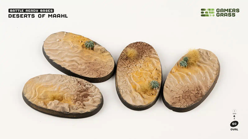 Gamers Grass Battle Ready Bases - Deserts of Maahl - Oval 60mm (x4)