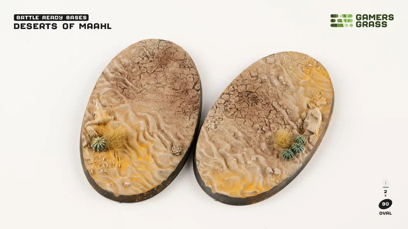 Gamers Grass Battle Ready Bases - Deserts of Maahl - Oval 90mm (x2)