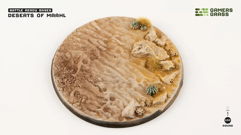 Gamers Grass Battle Ready Bases - Deserts of Maahl - Round 100mm (x1)