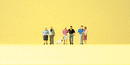Preiser N 79209 Pedestrians, Couples & Dog (6)