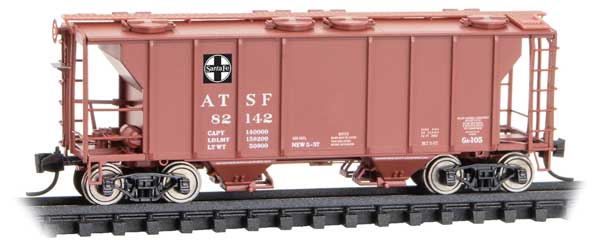 Micro-Trains 9500052 PS-2 2-Bay Covered Hopper, Ready to Run, Santa Fe