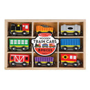 Melissa & Doug 51101 Wooden Train Car Set, 8 Pieces in Wooden Box