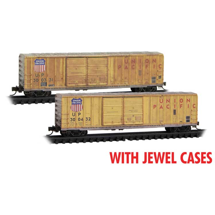 PREORDER Micro Trains Line 983 05 078 N 50' Weathered Boxcar Union Pacific (2-pack)