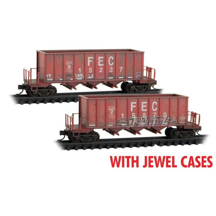 PREORDER Micro Trains Line 983 05 079 N 43' Weathered Hopper, Florida East Coast )2-pack)