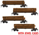 Micro Trains Line 983 00 232 N 40' Skeleton Log Car w/Log Load 4-Pack - Ready to Run -- Painted, Unlettered (black)