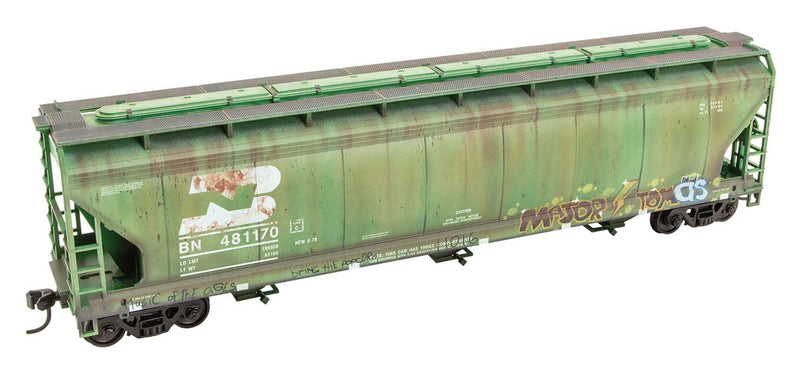 Micro Trains Line 2000 004 HO ACF 47' 3-Bay Center-Flow Covered Hopper - Kit - Grit N Grime -- Burlington Northern