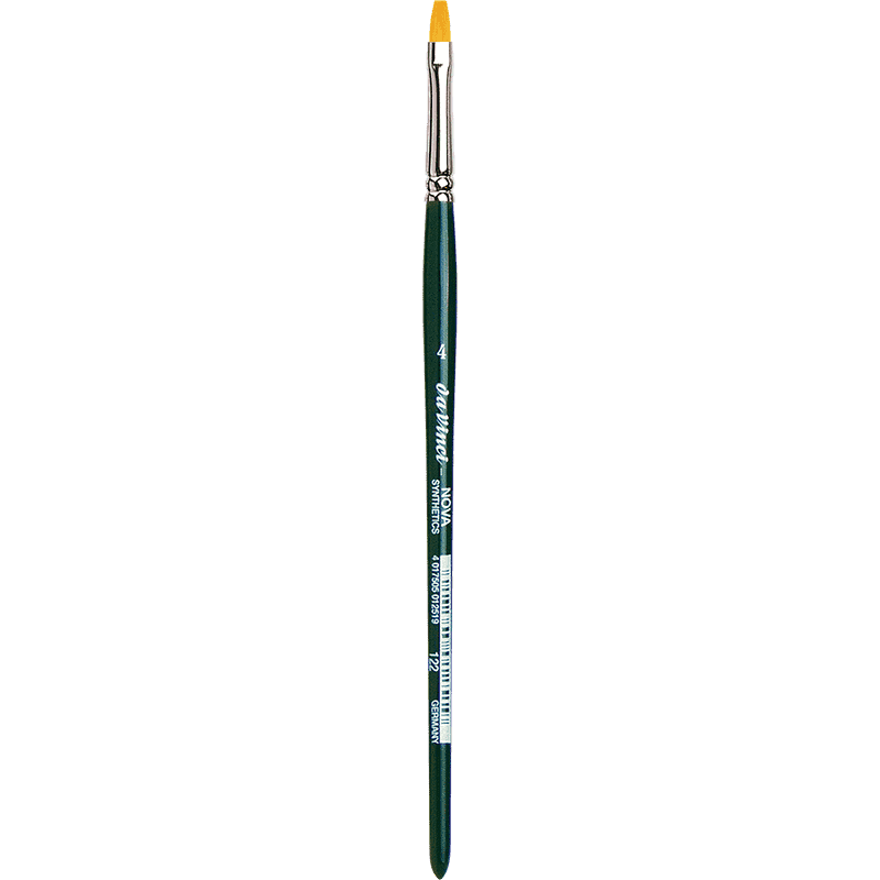 Da Vinci NOVA Series 122, hobby brush flat, finest golden synthetic fibre, Size:4