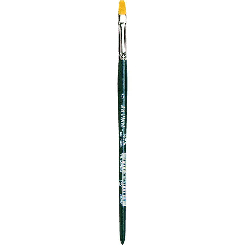 Da Vinci NOVA Series 122, hobby brush flat, finest golden synthetic fibre, Size:6