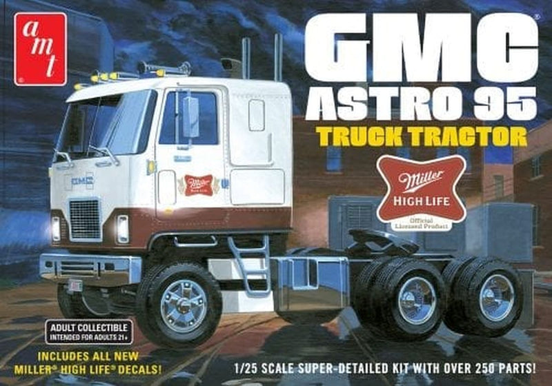 AMT Model Kits 1230 GMC Astro 95 Semi Tractor (Miller Beer) Skill 3