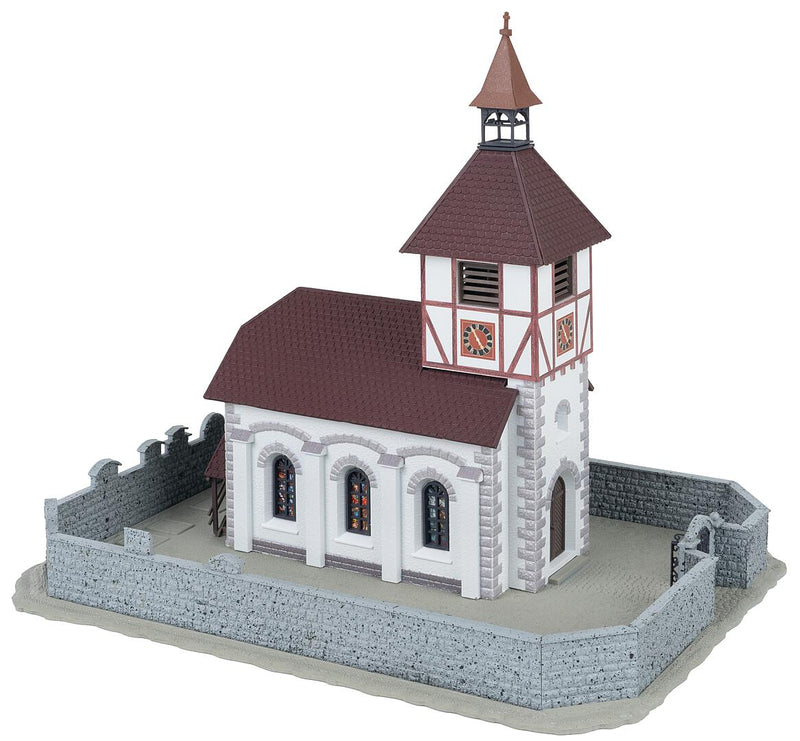 PREORDER Faller HO 130679 Village Church with Churchyard Kit | 55