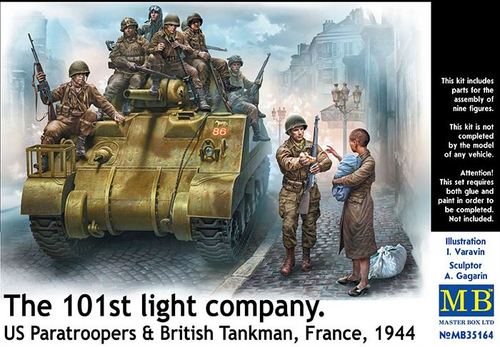 MASTER BOX 1/35 The 101st light company. US Paratroopers & British Tankman, France, 1944
