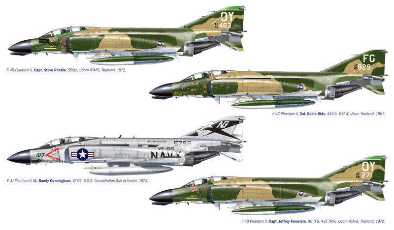 Italeri 1373 - SCALE 1 : 72 F-4 C/D/J PHANTOM II ACES USAF-US Navy Vietnam ACES