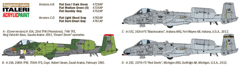 Italeri 1376 - SCALE 1 : 72 A-10 A/C THUNDERBOLT ll - GULF WAR