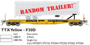 Rapido 138019A HO Class F30D 50' TOFC Flatcar w/Random Trailer - Ready to Run -- Trailer-Train TTX (yellow, black)