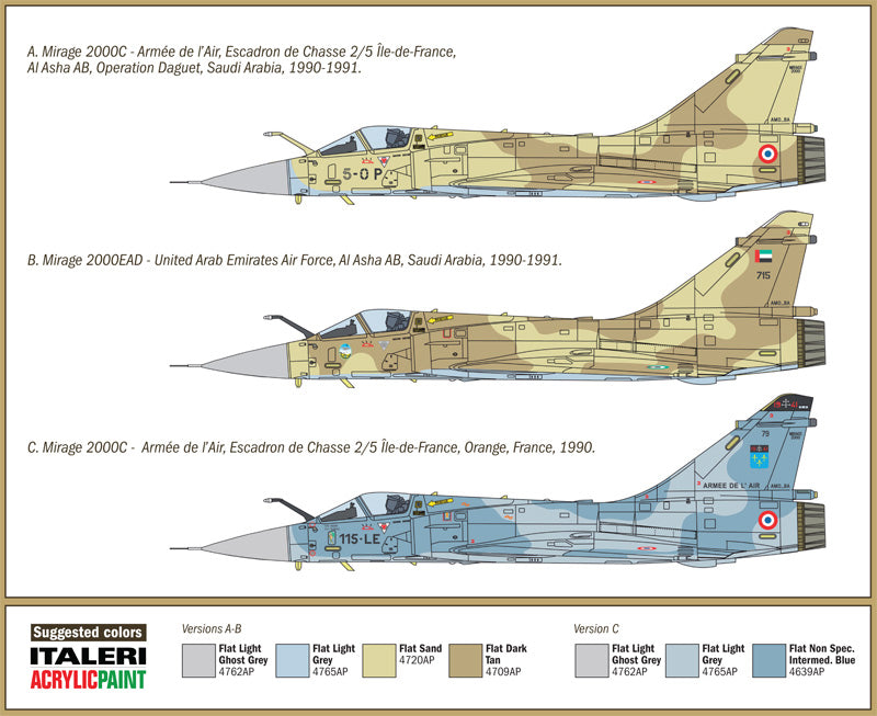 Italeri 1381 - SCALE 1 : 72 MIRAGE 2000C - GULF WAR 25th ANNIVERSARY