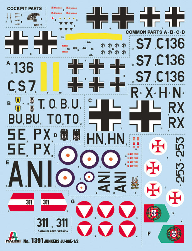 Italeri 1391 - SCALE 1 : 72 JU 86 E1/E2