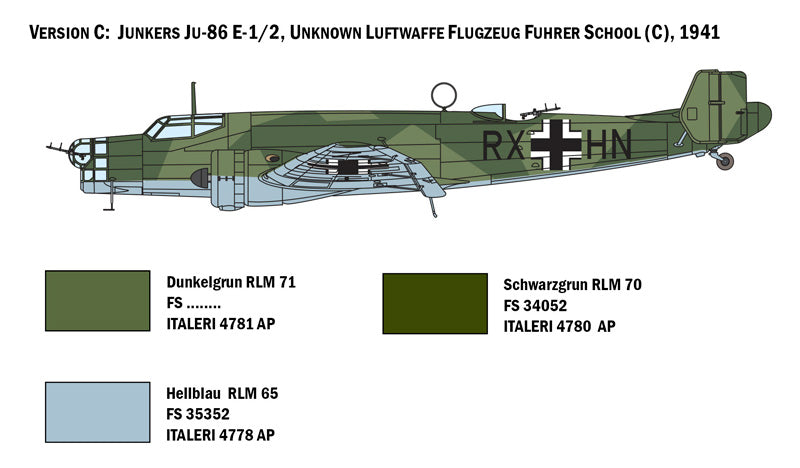 Italeri 1391 - SCALE 1 : 72 JU 86 E1/E2