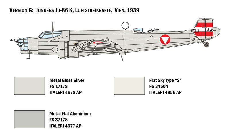 Italeri 1391 - SCALE 1 : 72 JU 86 E1/E2