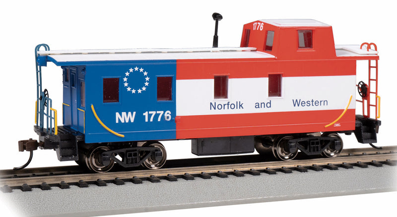 Bachmann HO 14006 Streamlined Caboose with Offset Cupola, Norfolk and Western (Bicentennial)