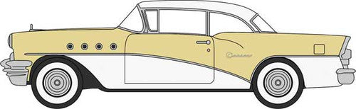 Oxford Diecast HO 87BC55008 1955 Buick Century, Dover White, Condor Yellow