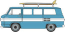 Oxford Diecast HO 87CG61001 1961 Chevrolet Corvair Greenbrier Passenger Van, Tampico Turquoise, Cameo White