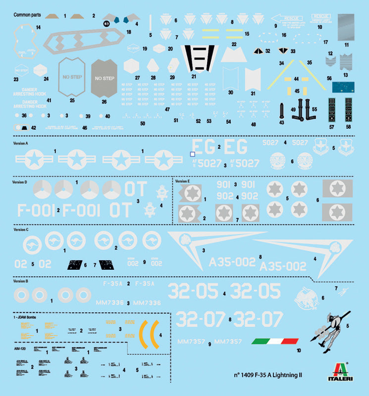 Italeri 1409 - SCALE 1 : 72 F-35 A LIGHTNING II CTOL version