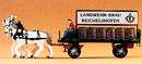 Preiser N 9478 Horse-Drawn Wagon, Brewery Beer Wagon