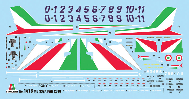 Italeri 1418 - SCALE 1 : 72 MB-339A P.A.N. 2018 Livery