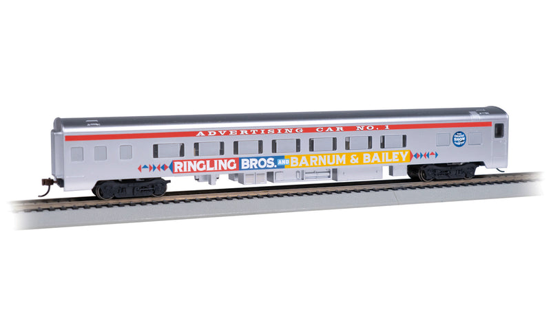 Bachmann 14215 85' Smooth-Side Coach w/Lights - Ready to Run -- Ringling Bros. and Barnum & Bailey