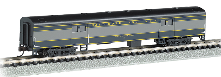Bachmann 14453 Baltimore & Ohio - 72ft Smooth-Sided Baggage Car, N Scale