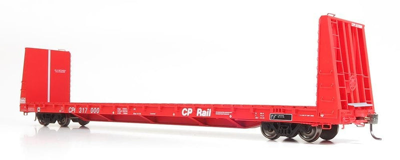 Rapido 147001A HO Marine Industries Bulkhead Flatcar: CP Rail - Action Red: Single Car