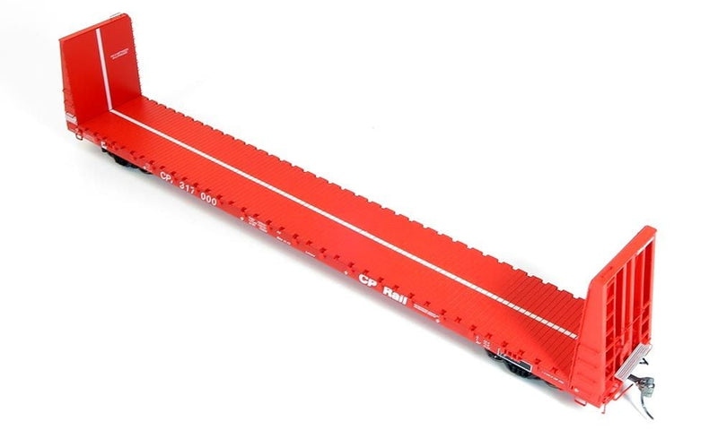 Rapido 147001A HO Marine Industries Bulkhead Flatcar: CP Rail - Action Red: Single Car