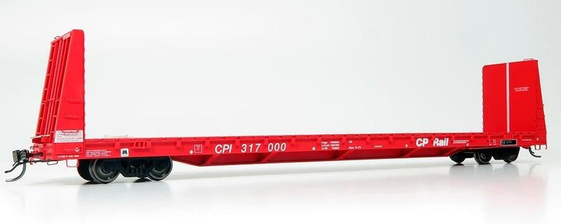 Rapido 147001A HO Marine Industries Bulkhead Flatcar: CP Rail - Action Red: Single Car