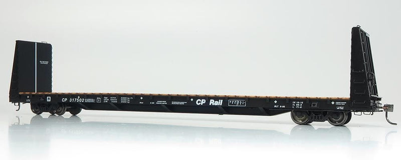 Rapido 147002A HO Marine Industries Bulkhead Flatcar: CP Rail - Black: Single Car