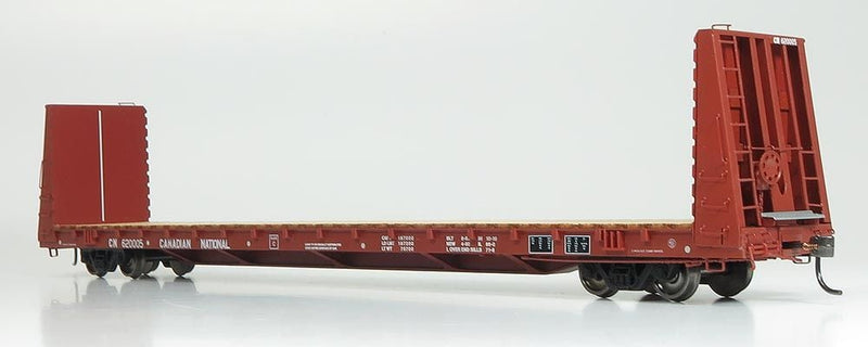 Rapido 147003 HO National Steel Car Bulkhead Flatcar: CN - Mineral Brown: 6-Pack