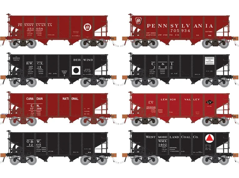 Rapido 148013A 	Class GLa 2-Bay Hopper - Ready to Run -- Berwind BWCX (1930s-1960s, black, white, Dot Markings), HO