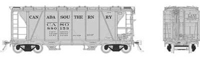 PREORDER Rapido 149003A HO Enterprise 2-Bay Covered Hopper - Ready to Run -- Canada Southern (gray, black)