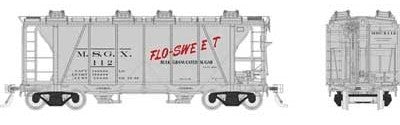 PREORDER Rapido 149004A HO Enterprise 2-Bay Covered Hopper - Ready to Run -- Flo-Sweet MSGX (gray, black, red)