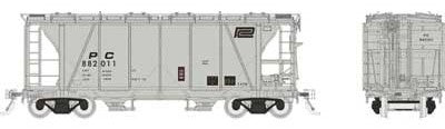 PREORDER Rapido 149006A HO Enterprise 2-Bay Covered Hopper - Ready to Run -- Penn Central (gray, black, Small Logo)