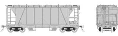 PREORDER Rapido 149098 HO Enterprise 2-Bay Covered Hopper - Ready to Run -- Undecorated