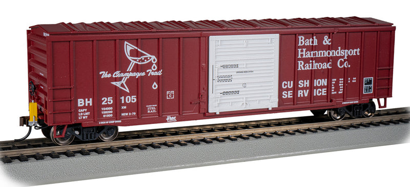 Bachmann HO 14910 50.6' Outside Braced Box Car with FRED, Bath and Hammondsport