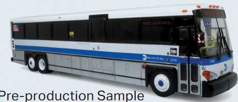 Iconic Replicas 500538 MCI D4500 Motorcoach Bus - Assembled -- New York City, HO Scale