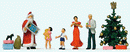 Preiser HO 10652 Merry Christmas, Santa, 4 Figures & Tree