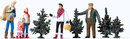Preiser HO 10627 Christmas Tree Lot, with 4 Trees